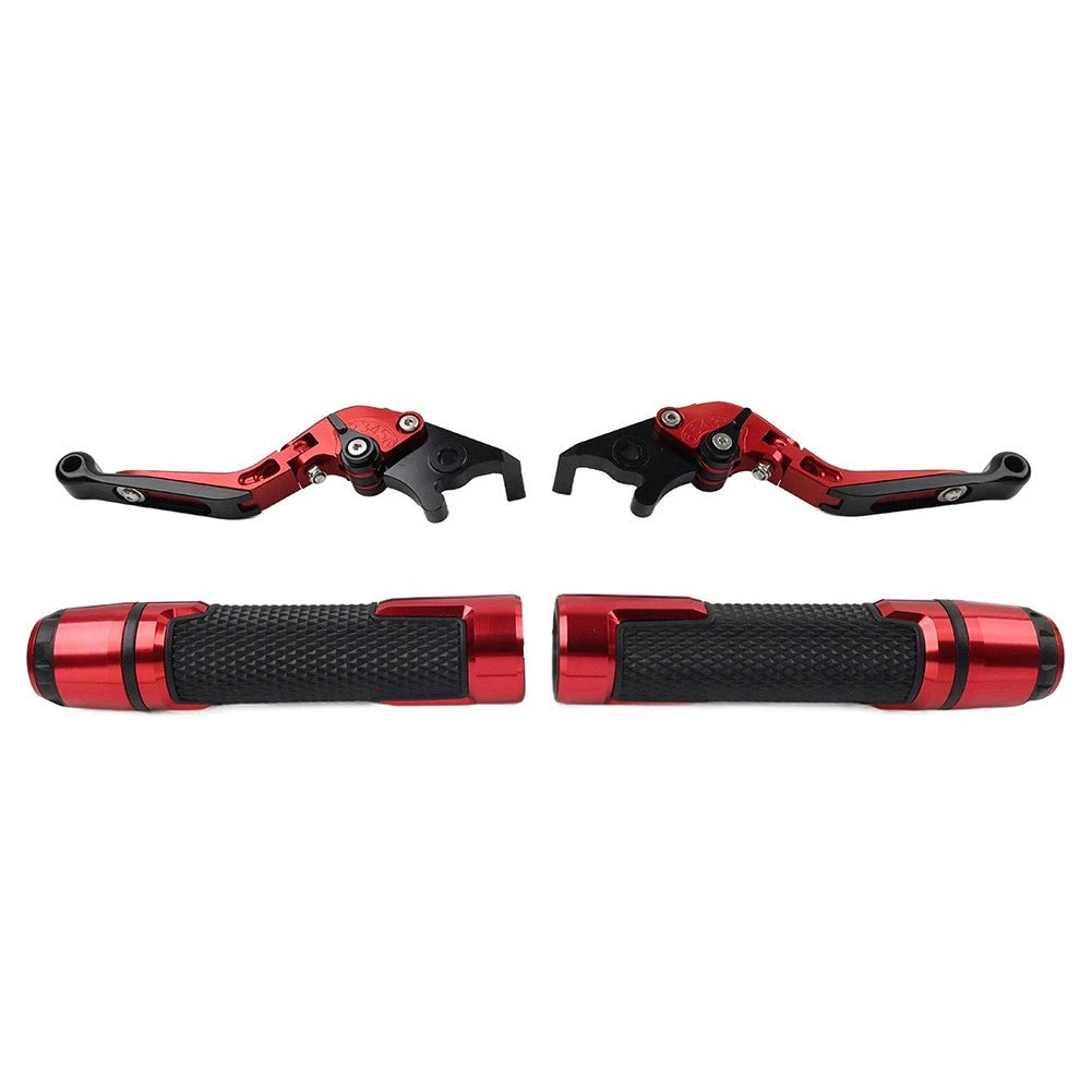 Folding Extendable Brake Clutch Lever Grip Set for Kawasaki Ninja 650R (2006-2011)