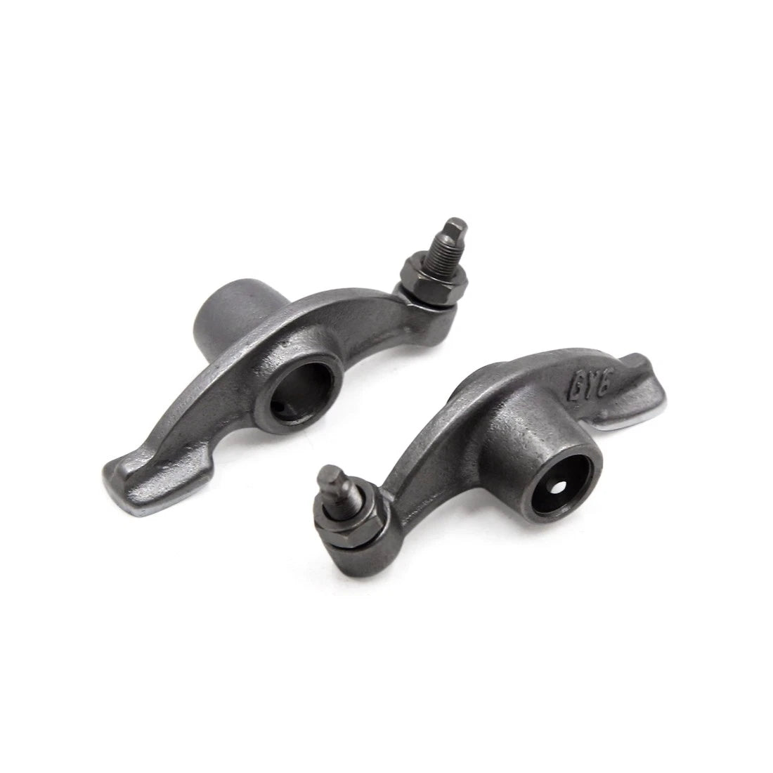 Pair Silver Tone Metal Valve Motorcycle Rocker Arms Arm Assembly for GY6-125