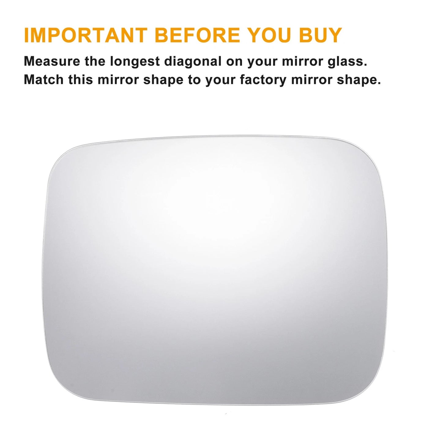 Left Side Heated White Mirror Glass for JEEP Renegade (2014-2020)
