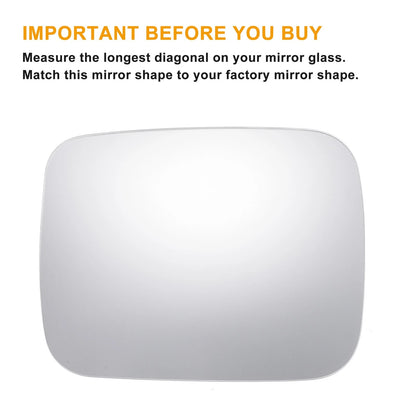 Left Side Heated White Mirror Glass for JEEP Renegade (2014-2020)