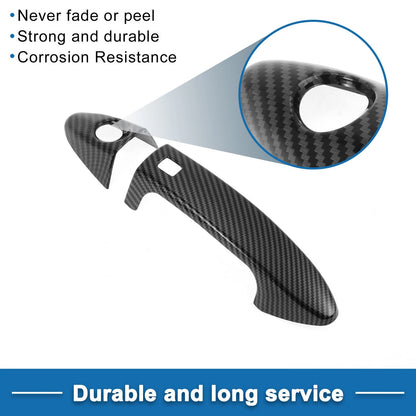 Carbon Fiber Black Door Handle Cover Trim for Ford Fiesta (2011-2019)