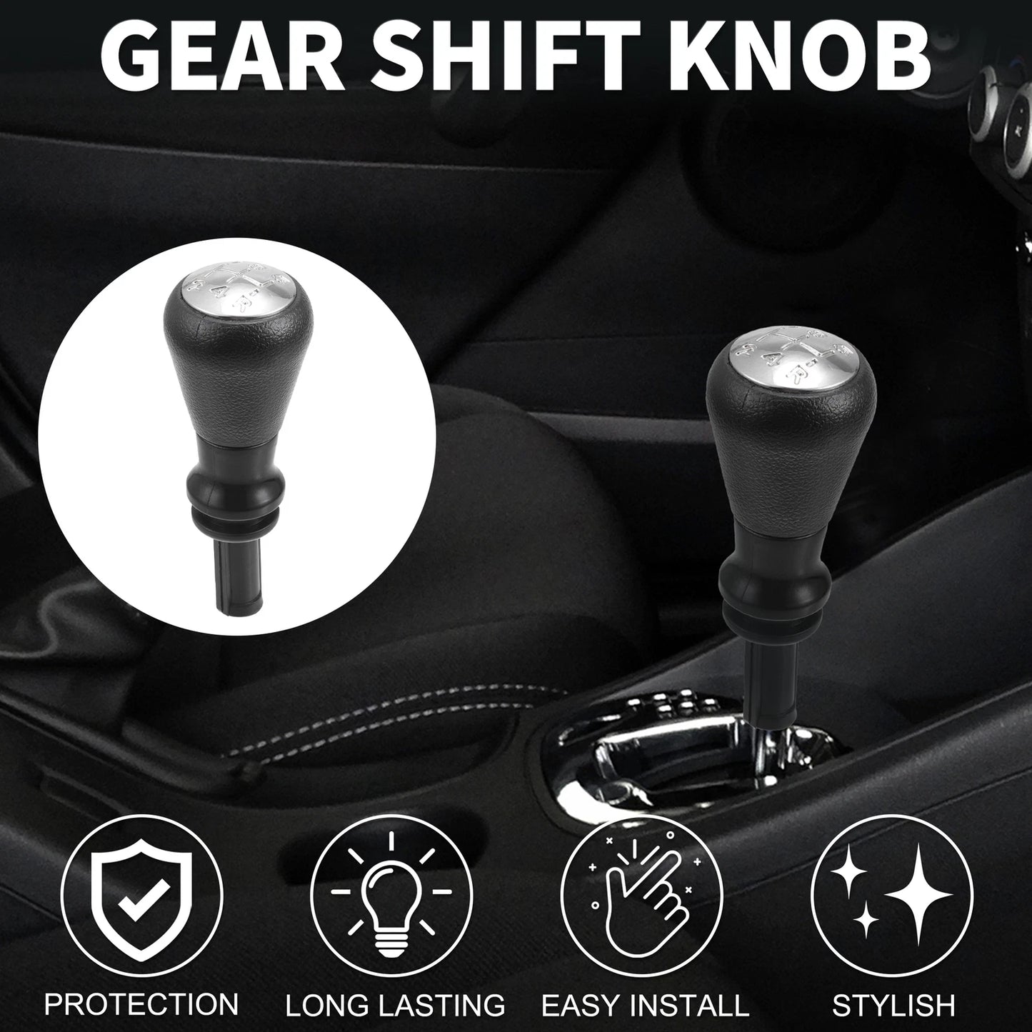 5 Speed Manual Gear Shifter Knob for Peugeot 106 107 206 (1991-2014)
