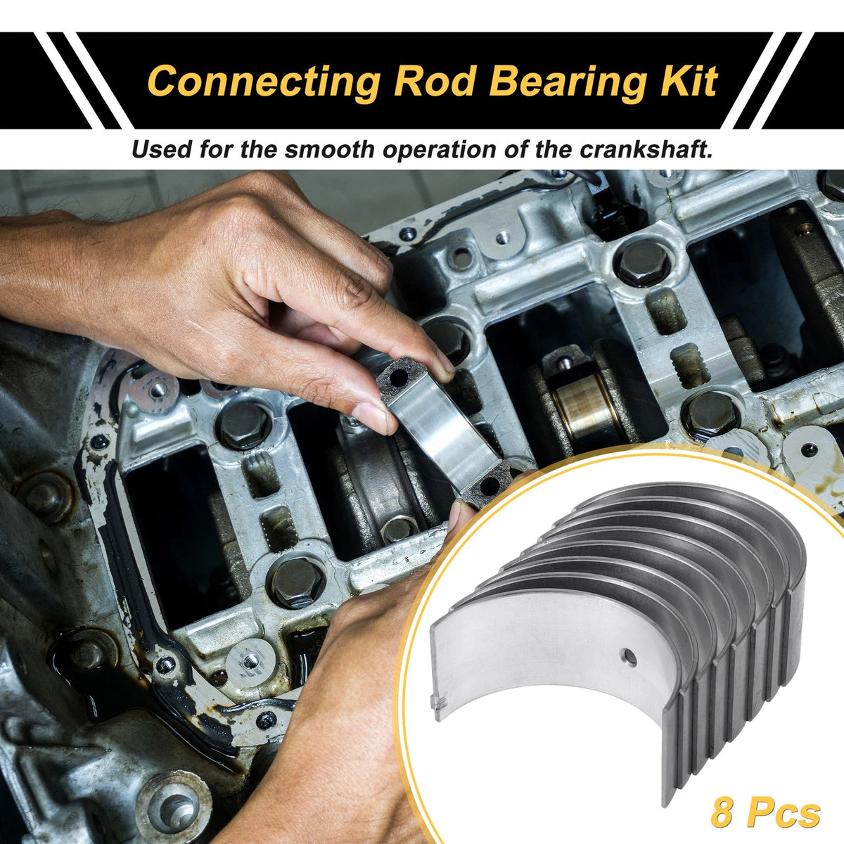 Connecting Rod Bearing Set for Toyota Coaster (1980-1984) - 8 Pcs