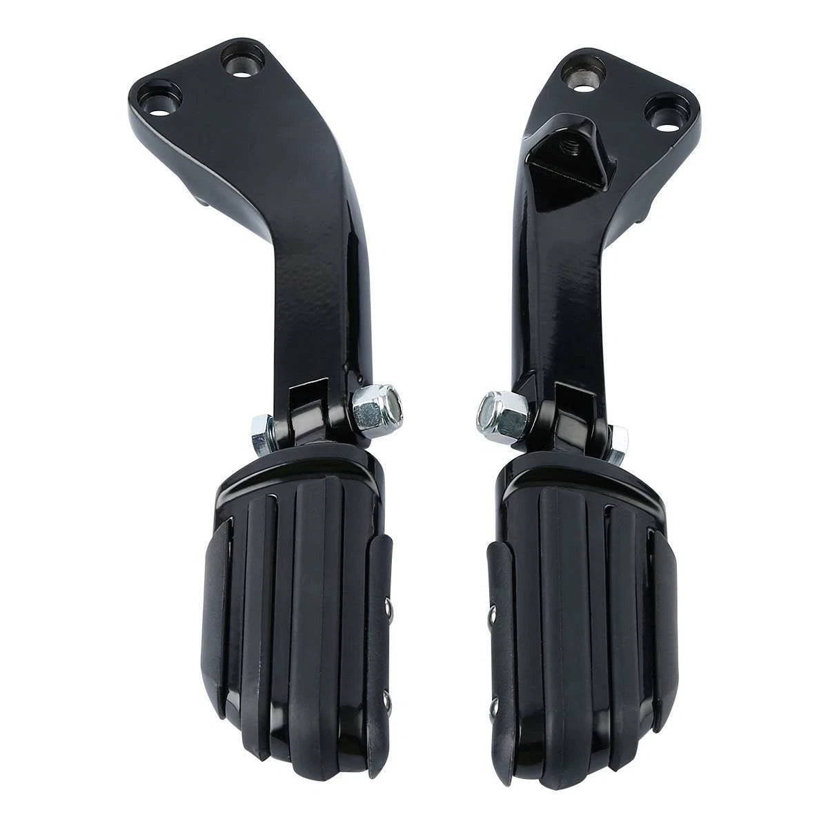 Black Rear Footpeg Mounts for Harley Dyna Fat Bob Low Rider Super Glide (2006-2017)
