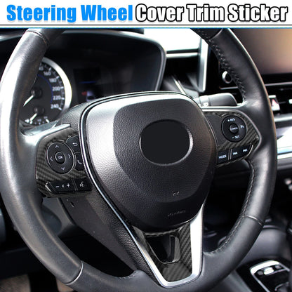 3 x Carbon Fiber Steering Wheel Cover Trim for Toyota Corolla