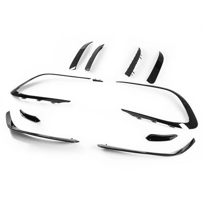10 x Glossy Black A Style Bumper Flap Spoilers for Mercedes Benz W117 (2017-)