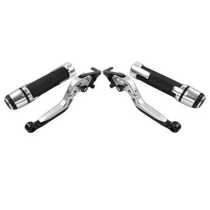 Silver Extendable Brake Clutch Lever Grip Set for Yamaha YZF R1 MT-09 (2015-2023)