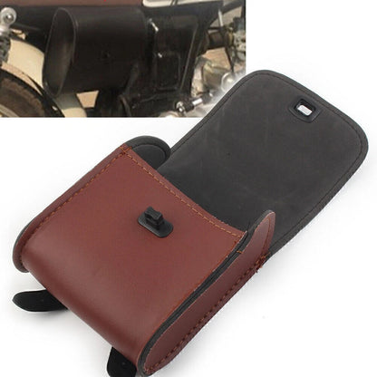 Saddle Luggage Tool Bag for Universal Motorcycles - Brown Leather (No Year)