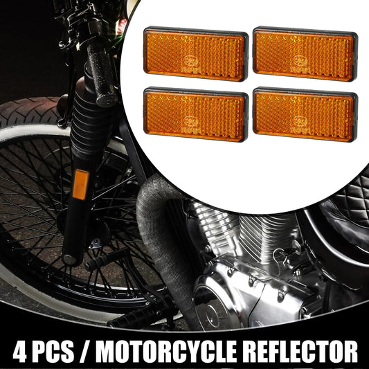 4pcs 2.20x0.98in Universal Reflector Rectangle Orange for Motorcycle