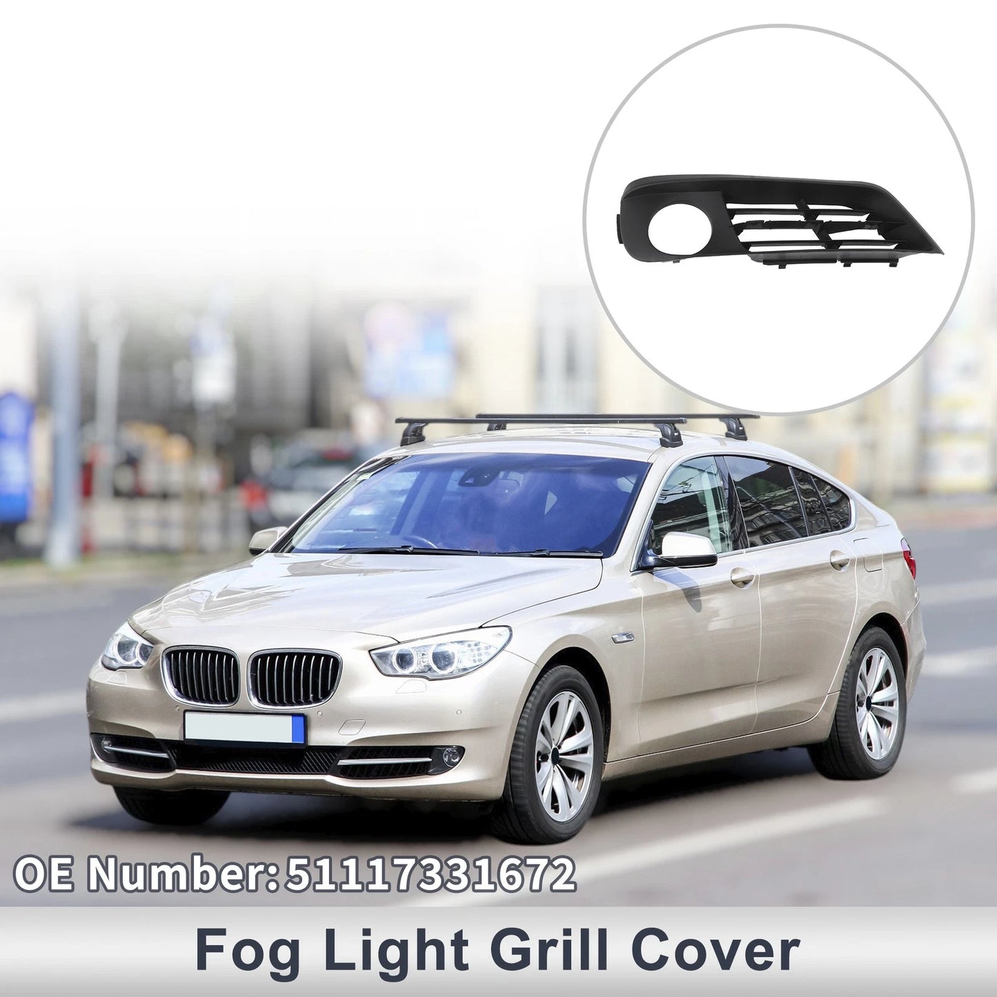 Front Right Fog Light Grill for BMW 535i GT (2010-2017)