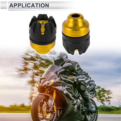 14mm Aluminum Alloy Plastic Motorcycle Slider Frame / 2 x Gold Tone for Bike