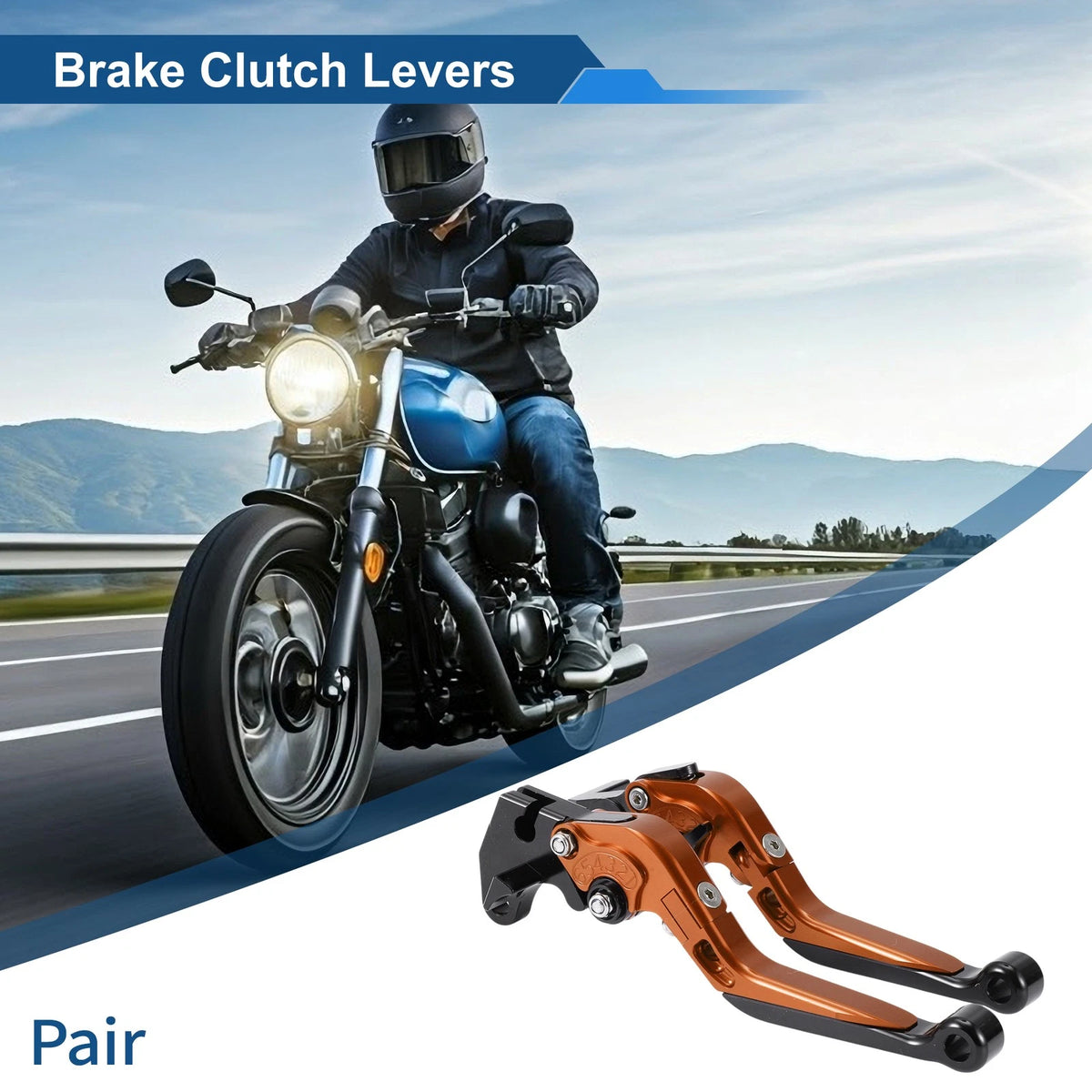 Orange Adjustable Short/Long Brake Clutch Lever for Yamaha MT-125 (2014–2021)