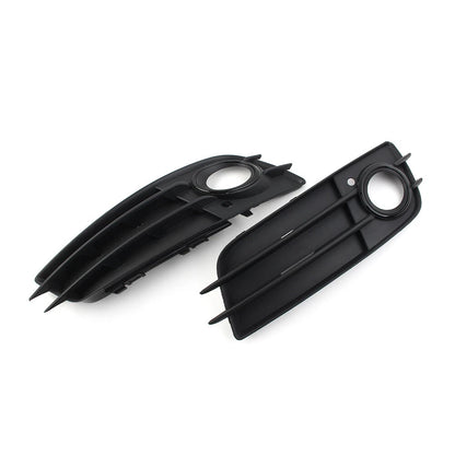Black Front Bumper Fog Light Grille Covers for Audi A4 B8 S4 (2008-2012)