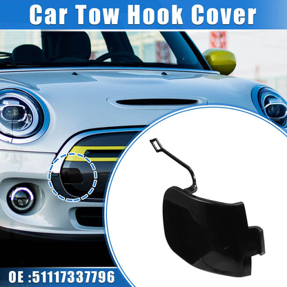 Black Front Bumper Tow Hook Covers for Mini Cooper (2014-2018)
