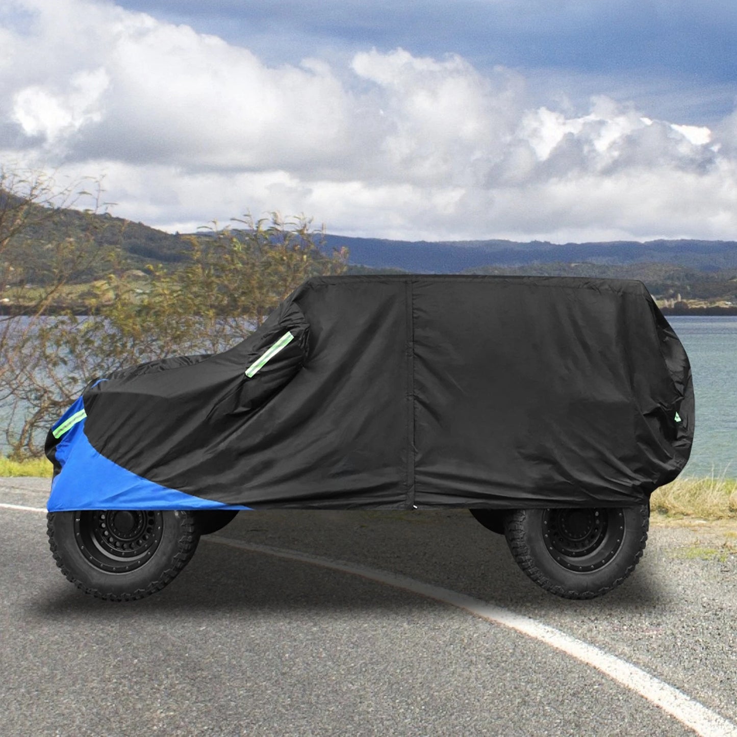 SUV Car Cover for Jeep Wrangler JK JL 2-Door (2007-2021) UV Waterproof Black Blue
