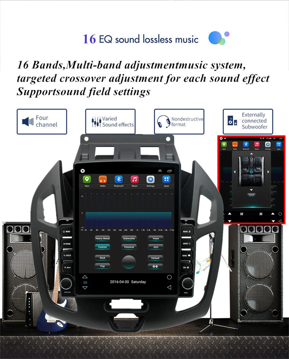 9.7" Vertical Stereo Radio GPS Navi for Ford Transit/Tourneo Connect (2014-2018)
