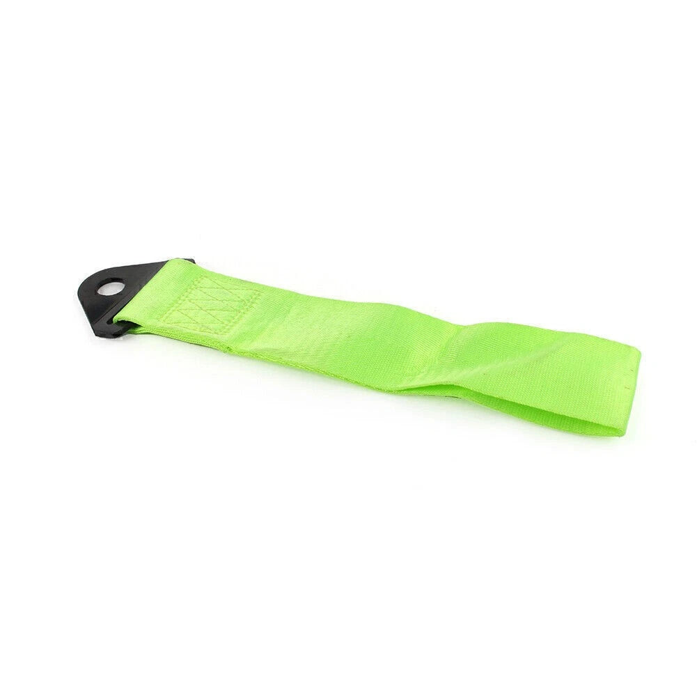 Racing Car Tow Strap for Front/Rear Bumper - Green (Fits Most Models)