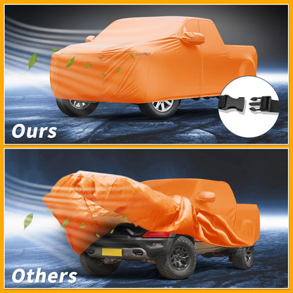 Car Cover Waterproof All Weather for Dodge Ram Orange Cotton with Zipper