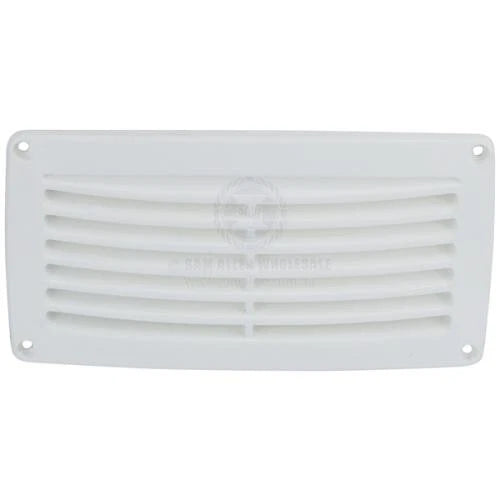 Plastic Tapered Edge Louvre Vent 203x103x18mm for Boat/Caravan/Camper White