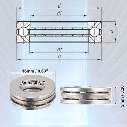 4pcs 8x16x5mm F8-16M Car Thrust Ball Bearing for Make Model