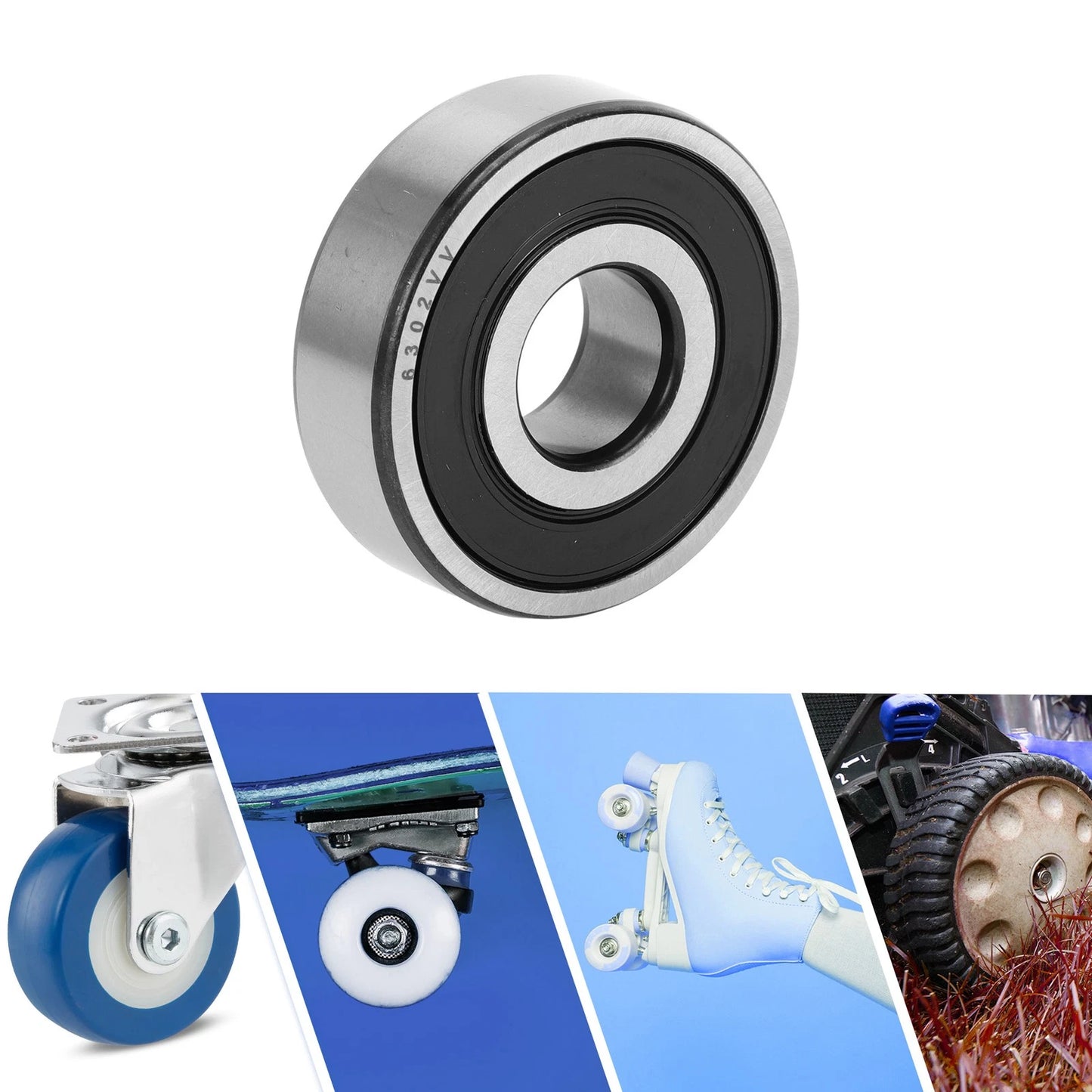 6302VV 15x42x13mm Deep Groove Ball Bearing for Scooter Skateboard Wheel
