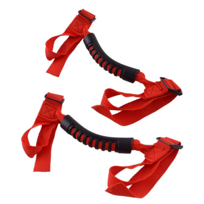 2 x Red Car Roof Roll Bar Holder Handle for Jeep Wrangler (CJ, YJ, TJ, JK, JL)
