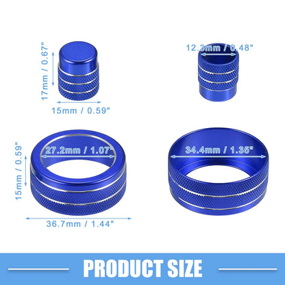 7 x AC Control Switch Air Vent Knob Covers for Honda Civic (2022-2023) Blue