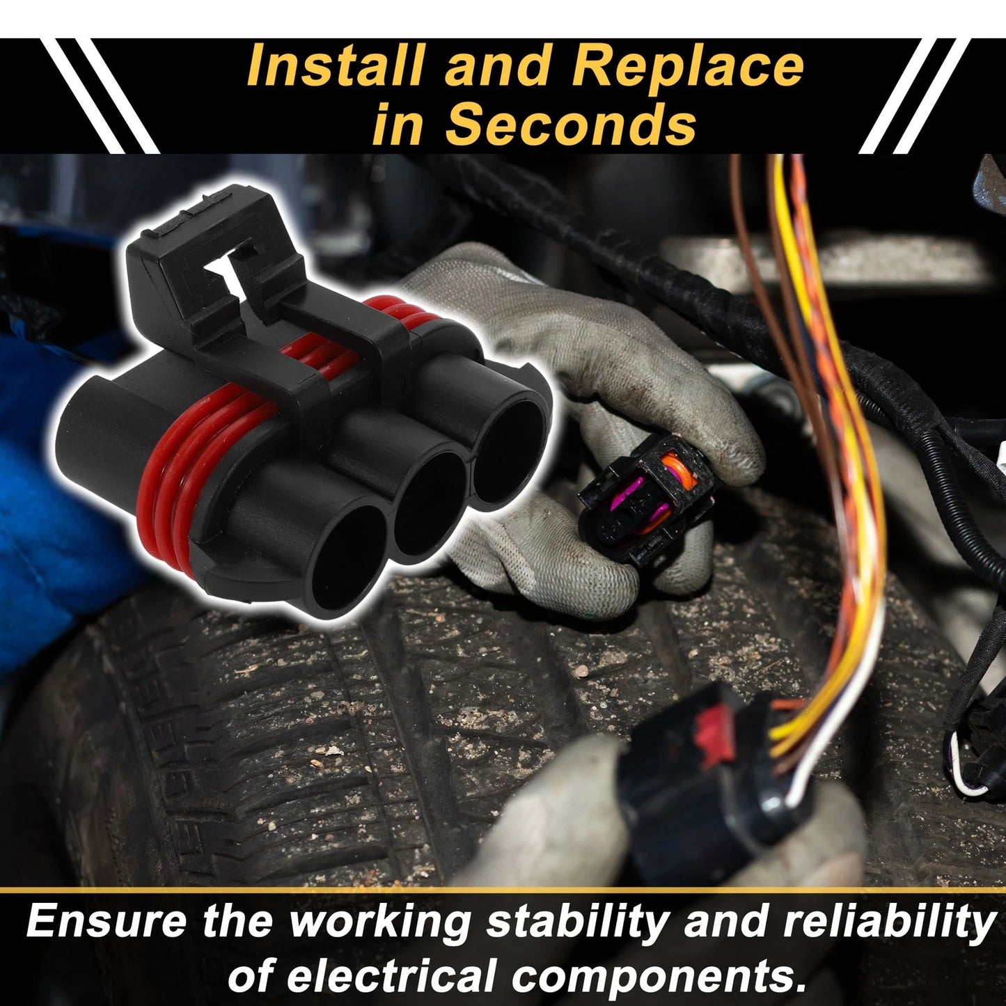 1 Set 3-Pin Connector Plug for Ford Buick