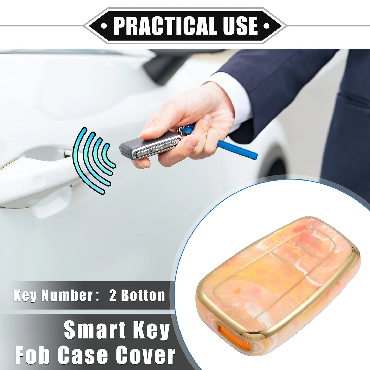 Remote Smart Key Fob Cover Case for Toyota Prius (2006-2022) Orange