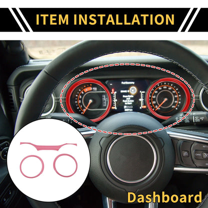 Dashboard Instrument Panel Ring Cover Trim for Jeep Wrangler JL (2018-2023)