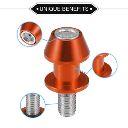 1 Pair Swingarm Spools 10mm CNC Swing Arm Sliders Stand Orange for Motorbike