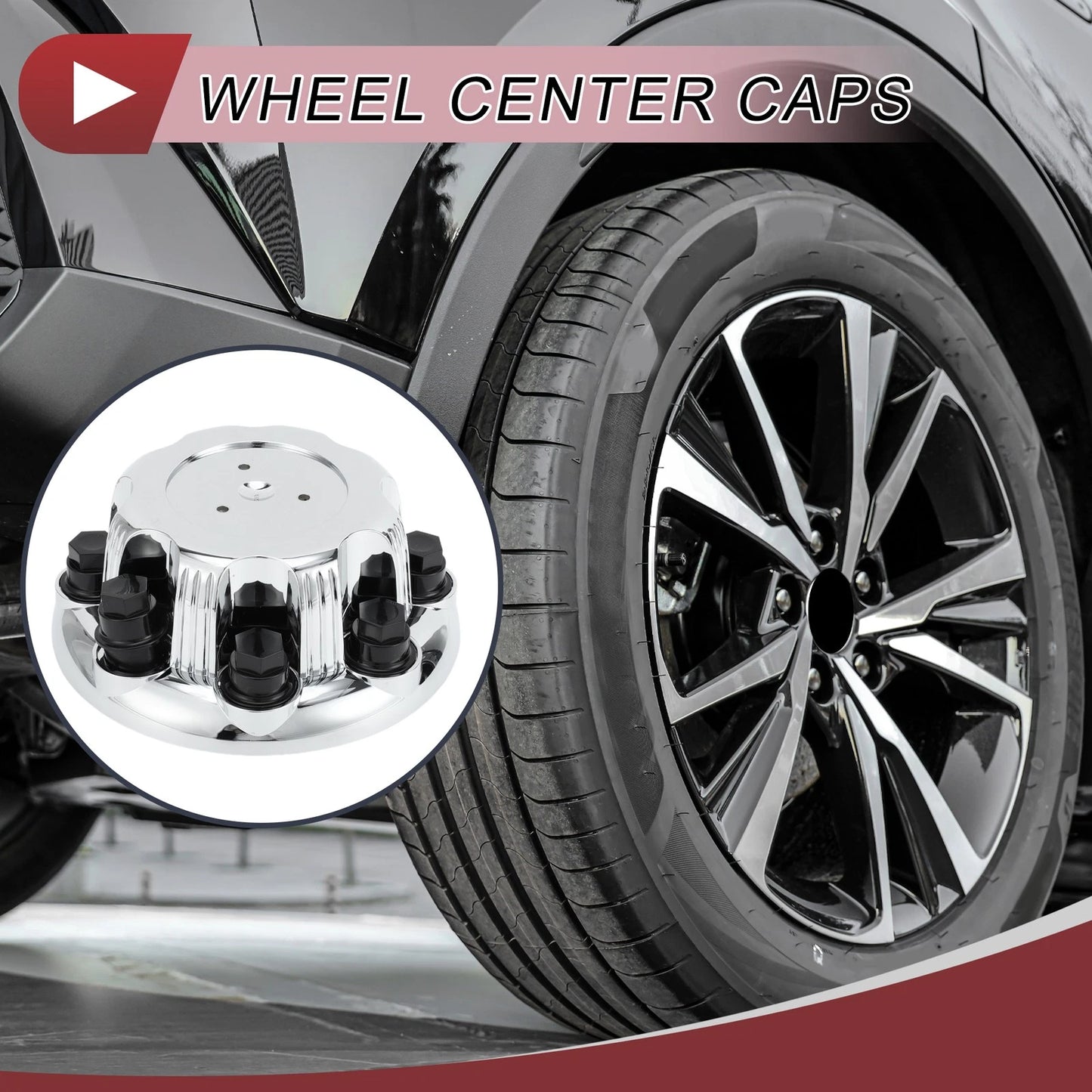 Wheel Center Caps Chrome Silver Tone Plastic for Chevrolet Silverado 2500