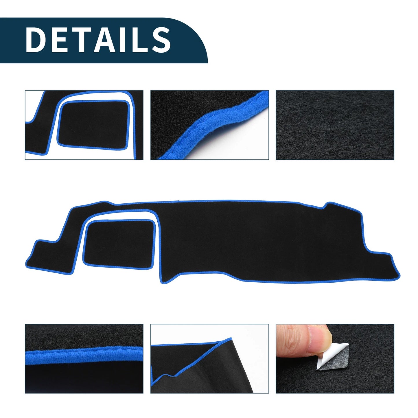 Dashboard Cover Mat for Suzuki MR52S/MR92S (2020-2024) Black Blue 1 Set