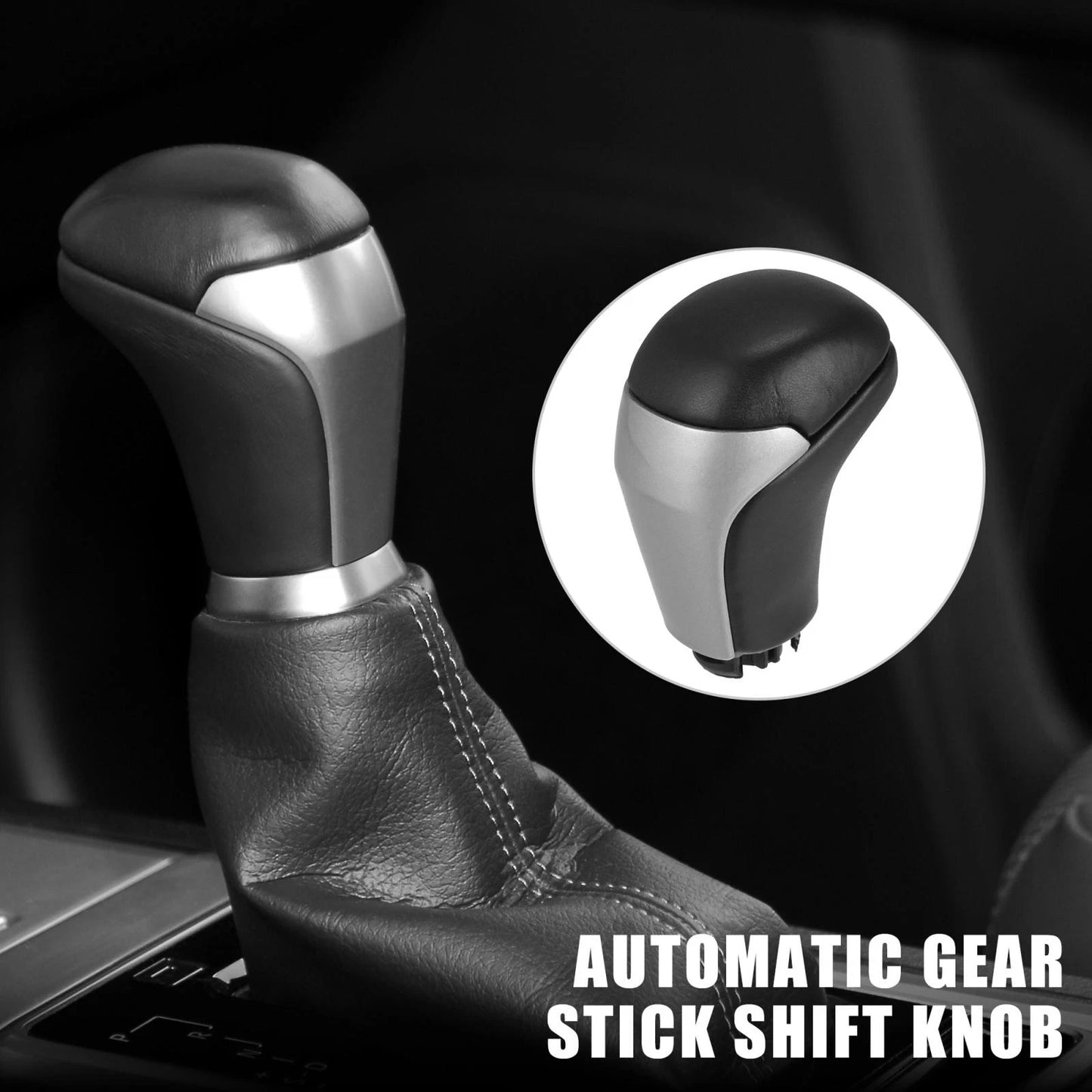 Black Faux Leather Gear Shift Knob for Toyota Tacoma (2005-2023)