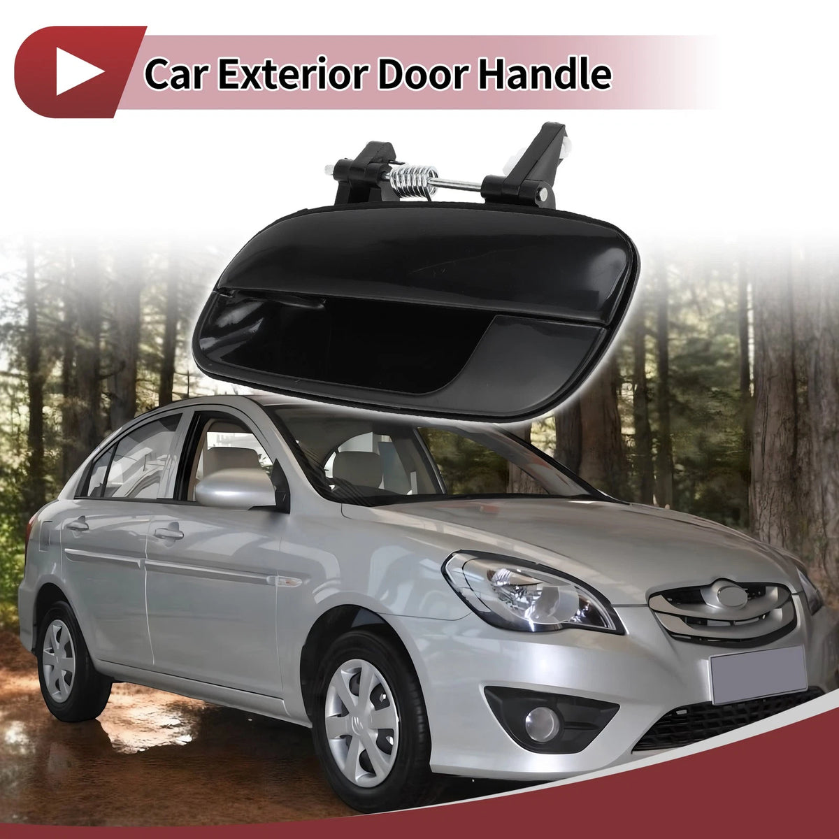 Exterior Door Handle for Hyundai Elantra Rear Left Black ABS (2011-2016)