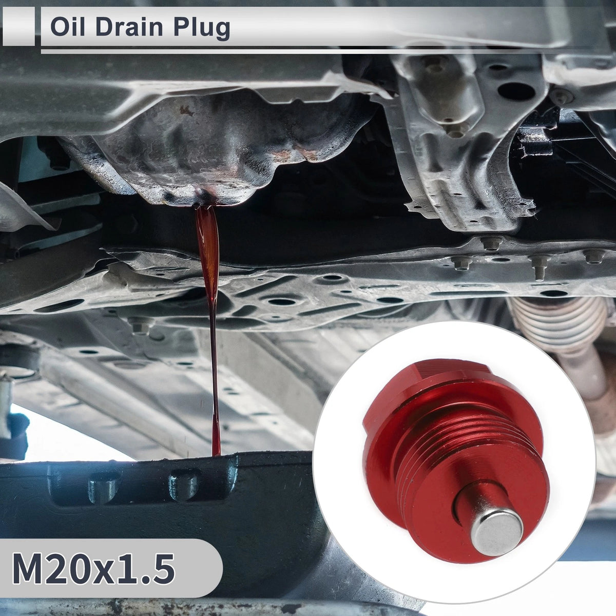 M20x1.5 Engine Oil Drain Plug with Gasket 1 Set for Car Motorcycle Boat