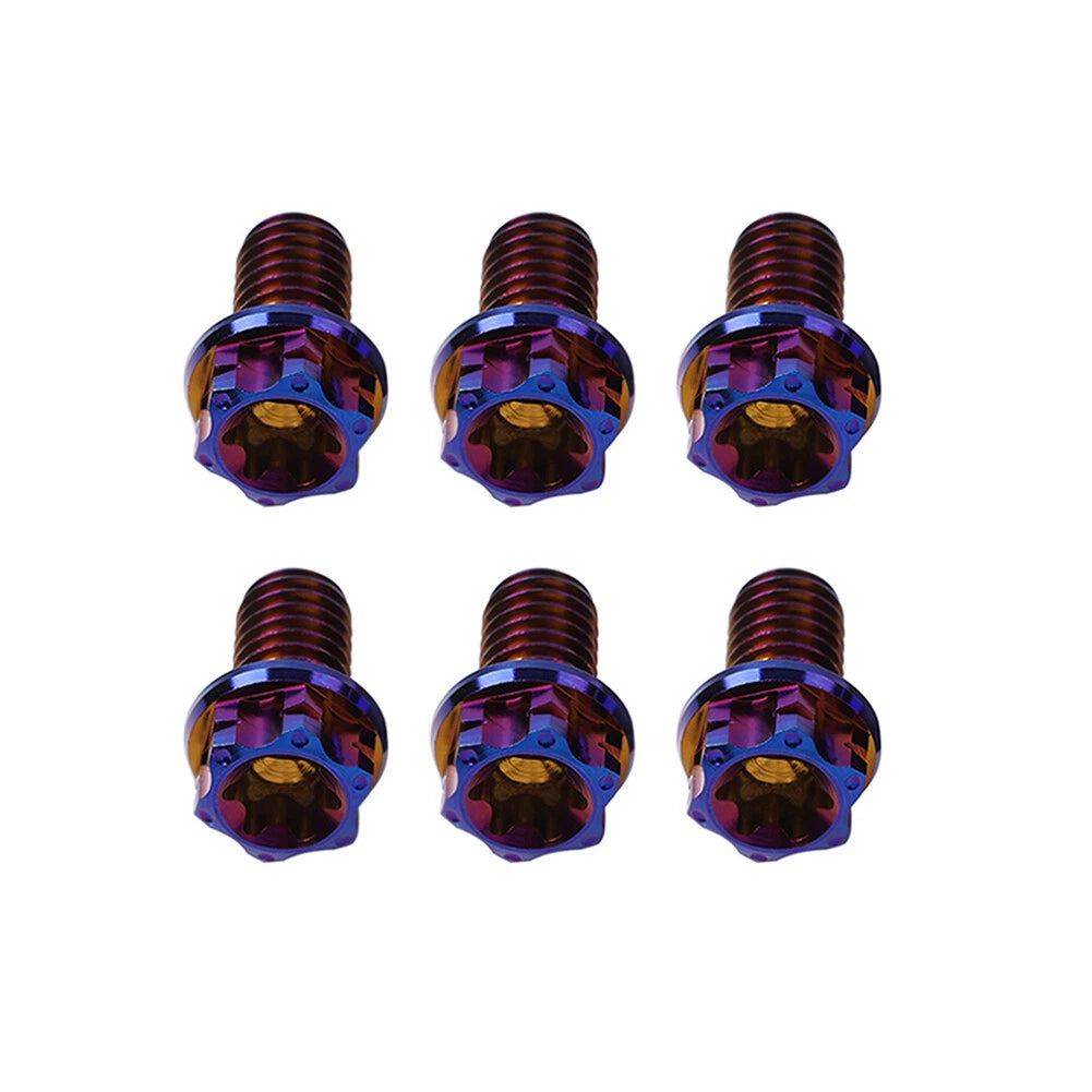 6pcs M8x40mm Titanium Torx Head Flange Bolts for Motorcycle Bike