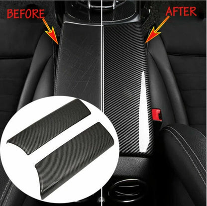 Carbon Color Console Armrest Box Panel Cover for Mercedes W205 X253 (2015-2019)