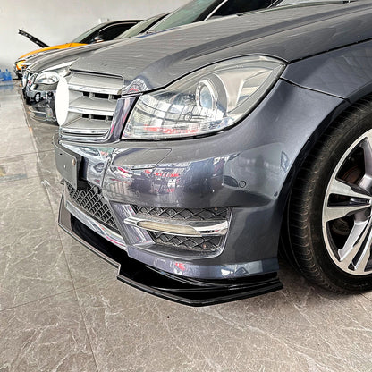 Front Spoiler Lip Splitter for Benz W204 S204 AMG Line (2011-2014) Black