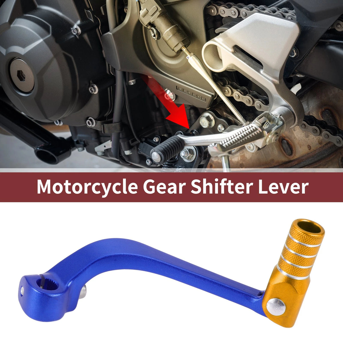 Folding Motorcycle Gear Shifter Lever for Honda CRF110F (2013-2018) Blue Gold