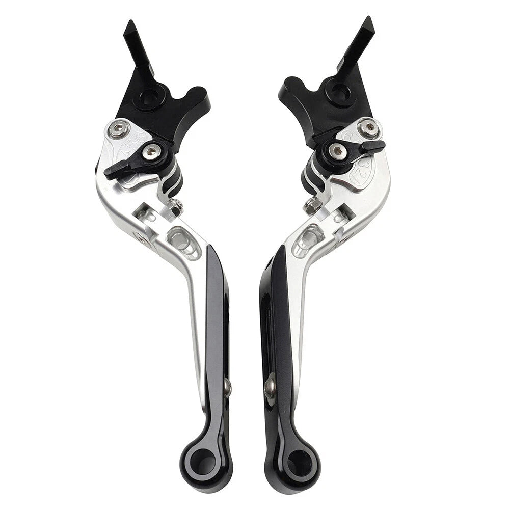 Silver Extendable Brake Clutch Levers for Kawasaki Z1000 ZX6R 2007-2018