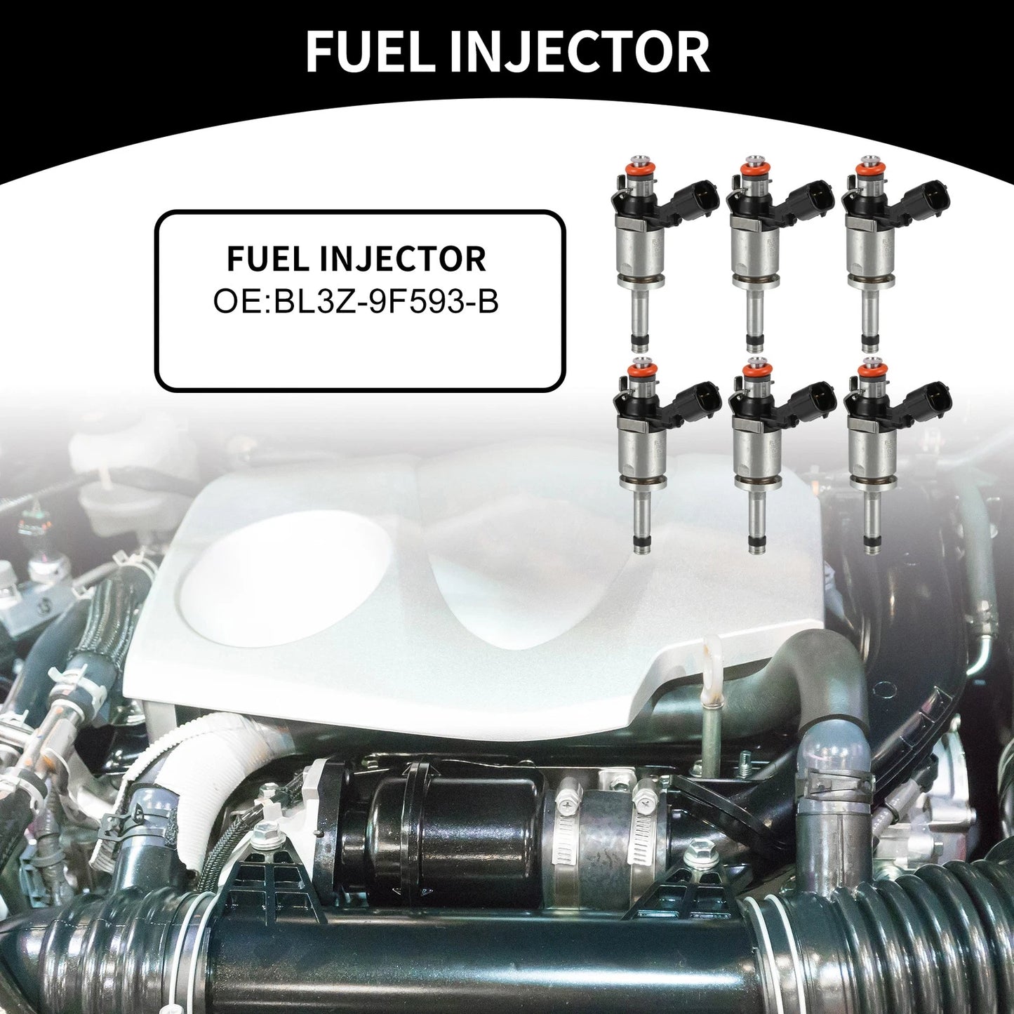Fuel Injector for Ford Transit-150 2015-2022 3.5T - 6 x Black Injectors