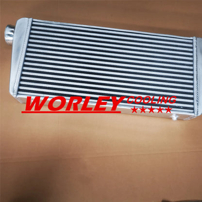 600x300x76mm Front Mount Intercooler + 3" Pipes + Blue Hoses