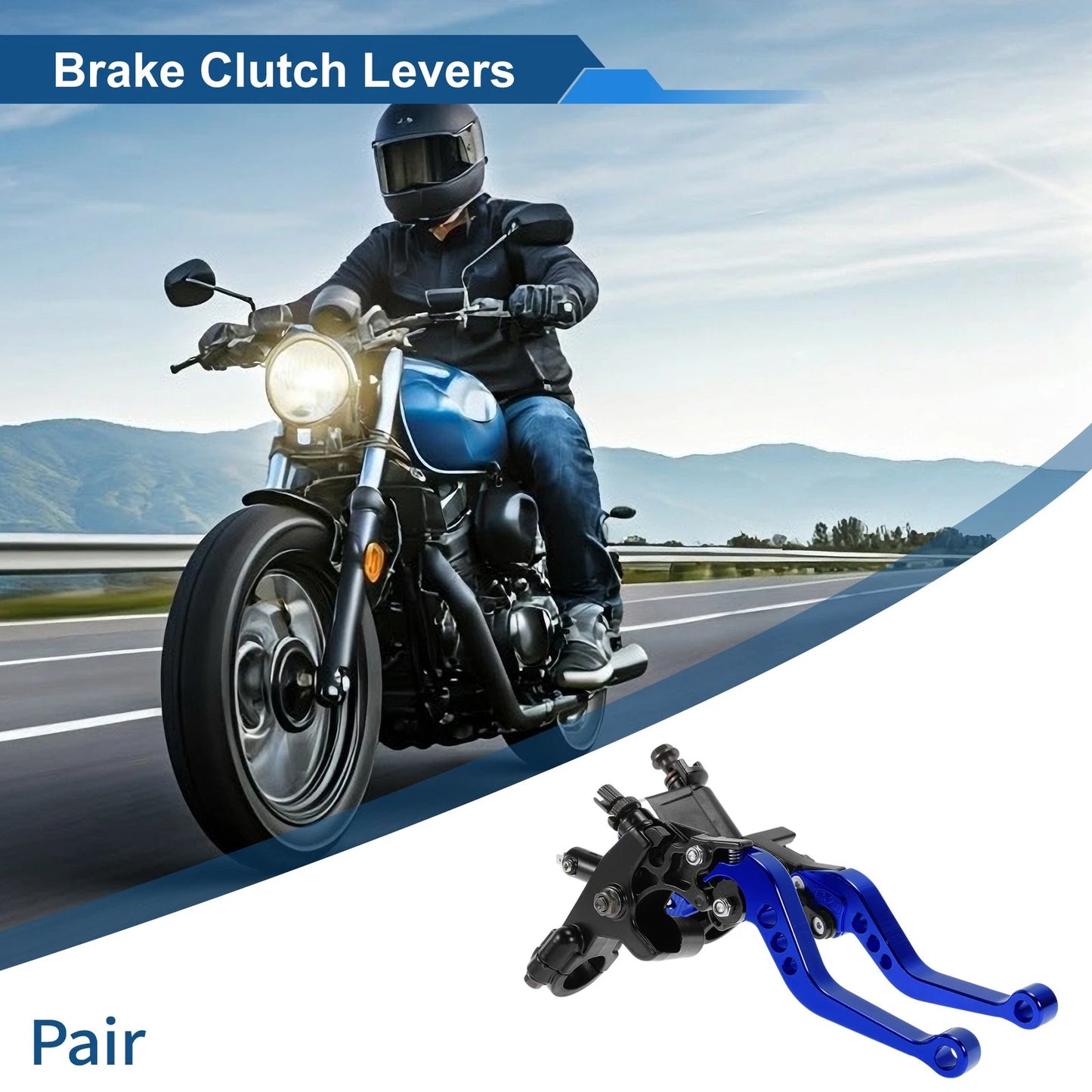 Adjustable Short Brake Clutch Levers for Honda Solid Blue