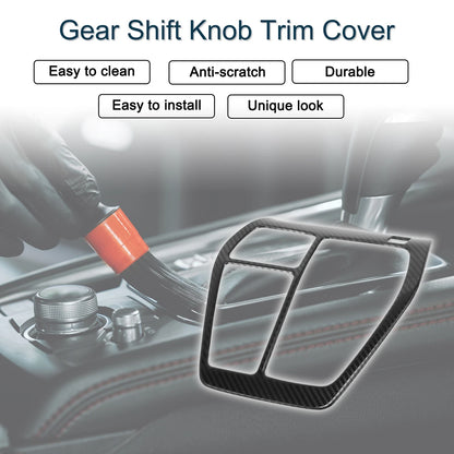 Stainless Steel Gear Shift Knob Cover Sticker for Toyota RAV4 Carbon Fiber Black