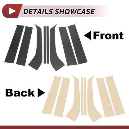8 Pcs Door Pillar Window Trim for Ford Everest (2023-2024) Carbon Fiber Black
