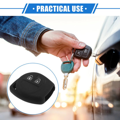 Car Remote Key Fob Case Protectors for Suzuki 2 Button Silicone Black