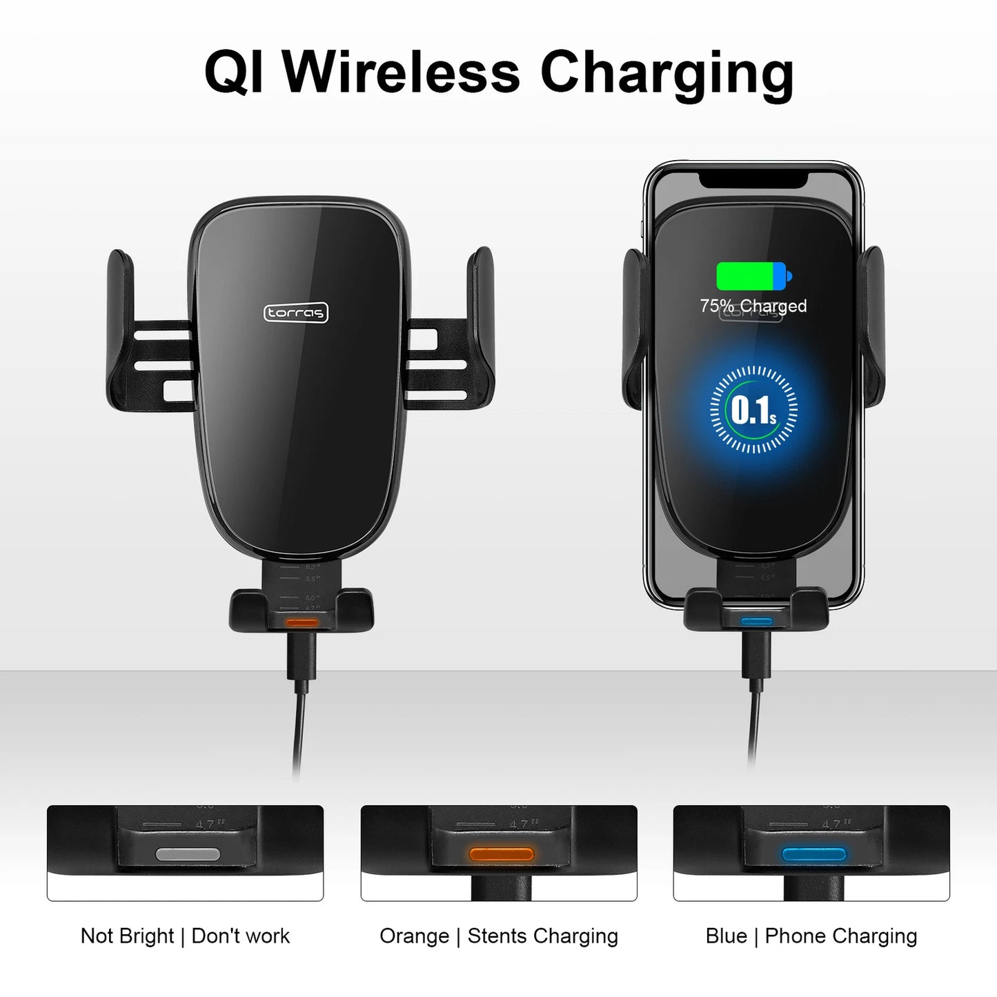 Phone Holder Bracket Mount Wireless USB Charger for Harley Handlebar
