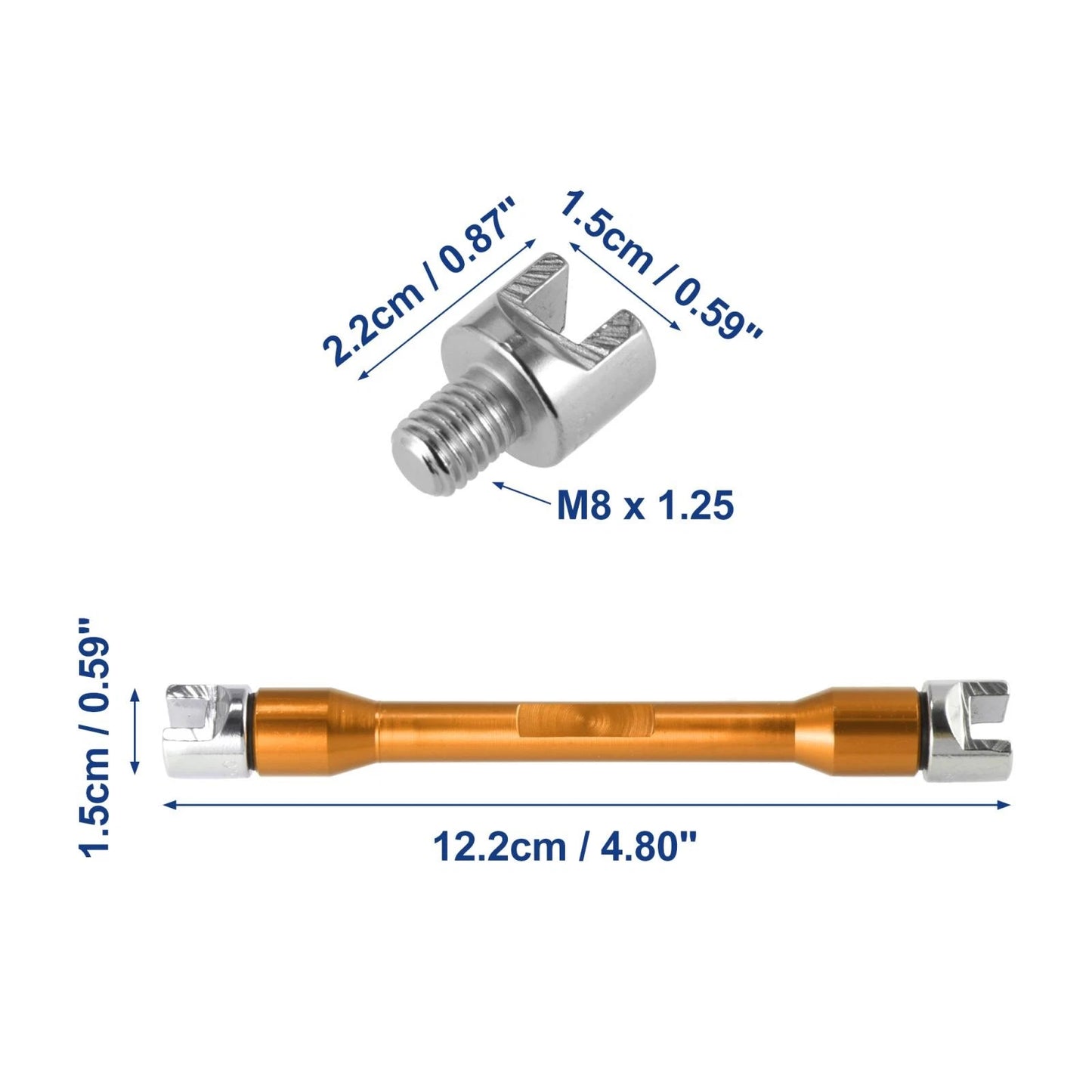 Wheel Spoke Wrench 5.0-6.8 CNC Repair Tool Gold Tone for Universal Motorcycle