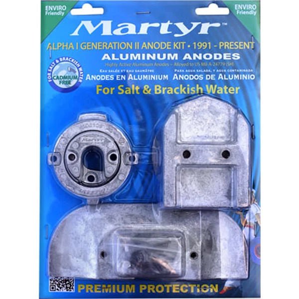 Anode Kit for Mercury Outboard Alpha1 Gen2 1991-Present Martyr Aluminium